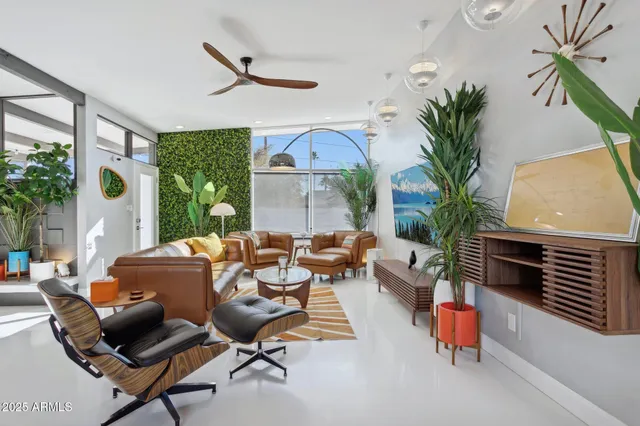 a living room with furniture