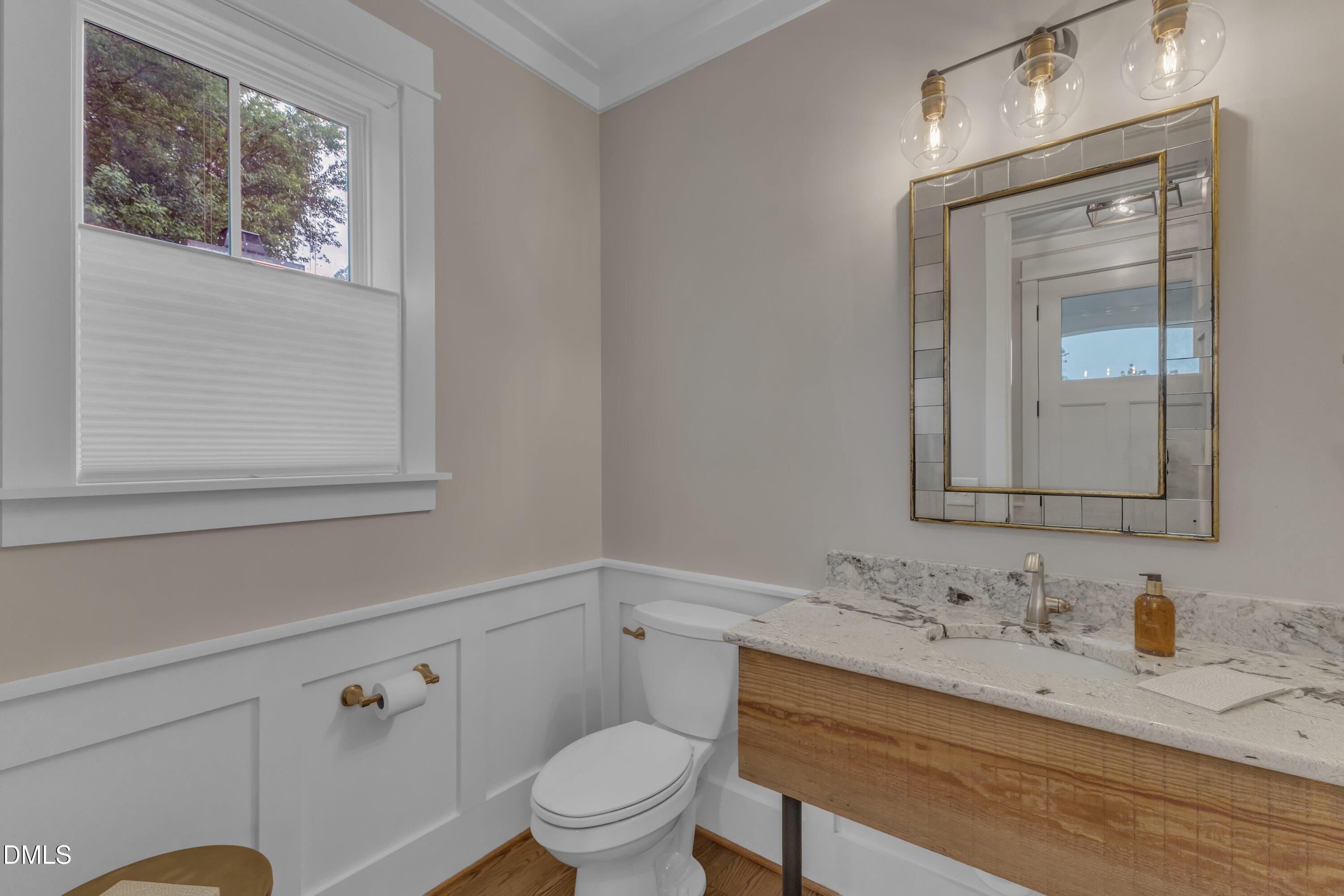 501 Hamilton Cottage Way Raleigh, NC 27605 - Photo 18 of 39 Downstairs Half Bath w/Custom Cypress Vanity
