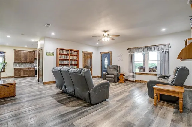a living room with furniture