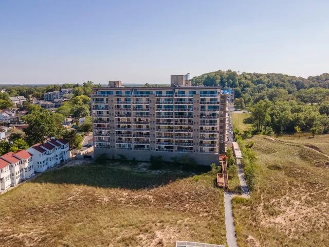 a view of a city with tall buildings