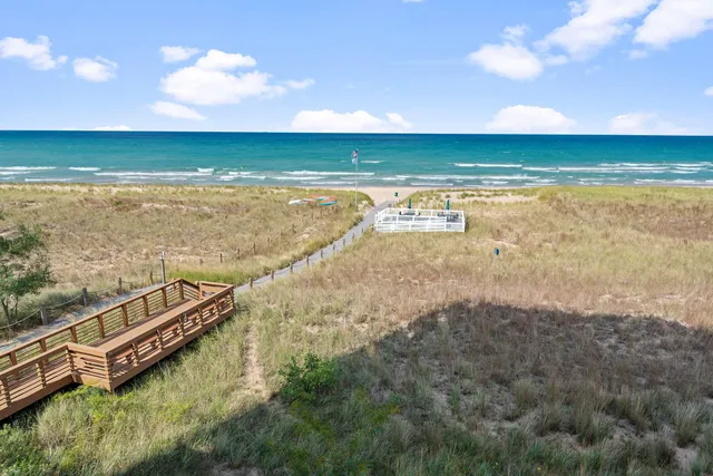 a view of an ocean and beach