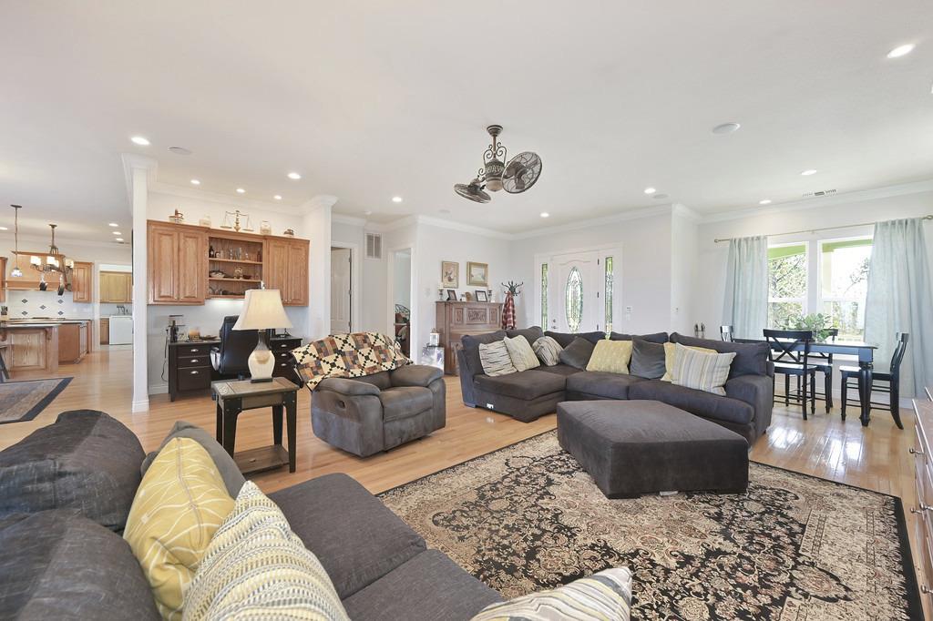 5901 Traverse Creek Road Garden Valley, CA 95633 - Photo 29 of 98 a living room with furniture kitchen view and a table