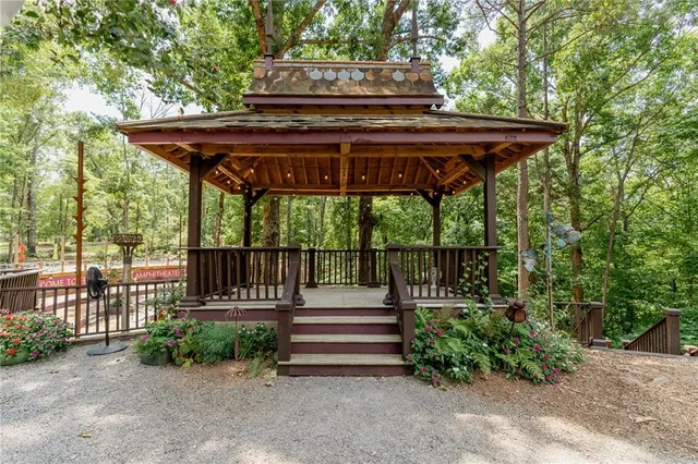 a outdoor living space with furniture
