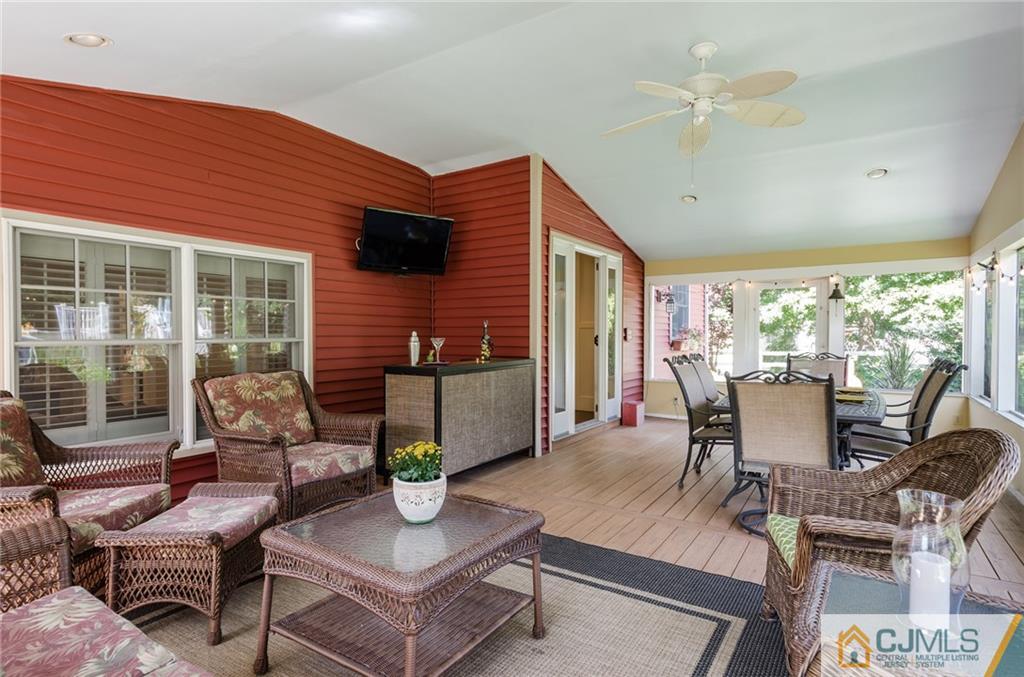87 Fairfield Road Princeton, NJ 08540 - Photo 14 of 25 a outdoor space with patio the couches and a dining table with garden view