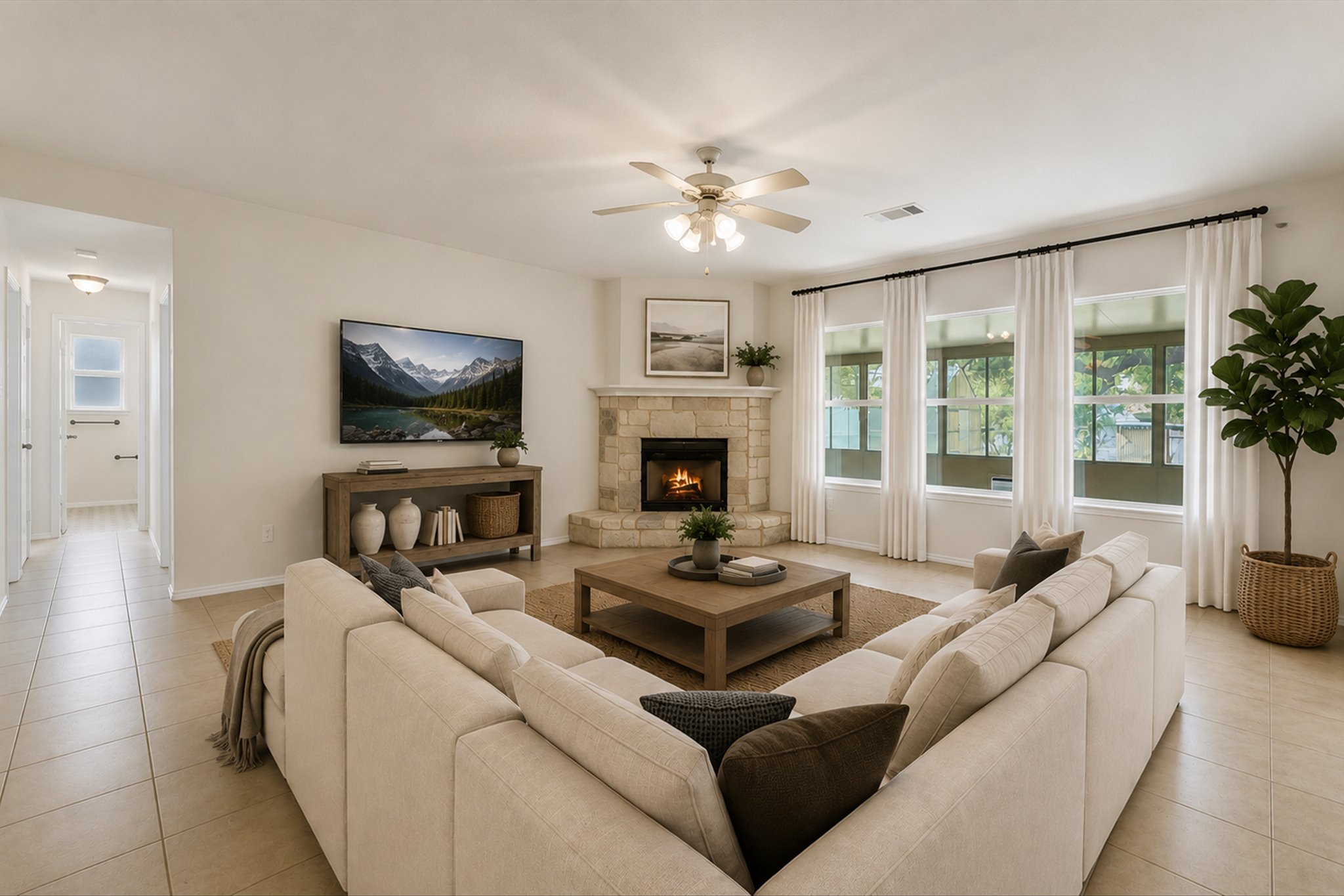 4 Memory Lane Wimberley, TX 78676 - Photo 6 of 24 This photo has been virtually staged with furniture and decor digitally added and does not represent the property as listed today.