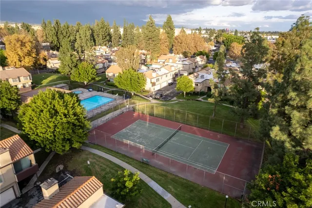an aerial view of multiple house