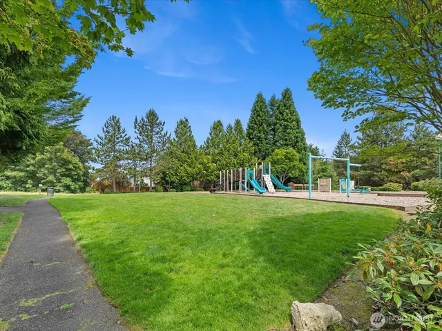 a yard with lots of green space