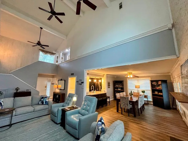 a living room with furniture