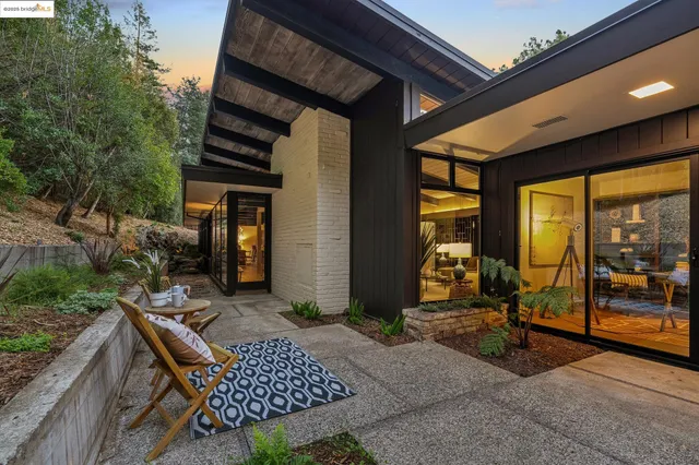 a living room with a couch and a table