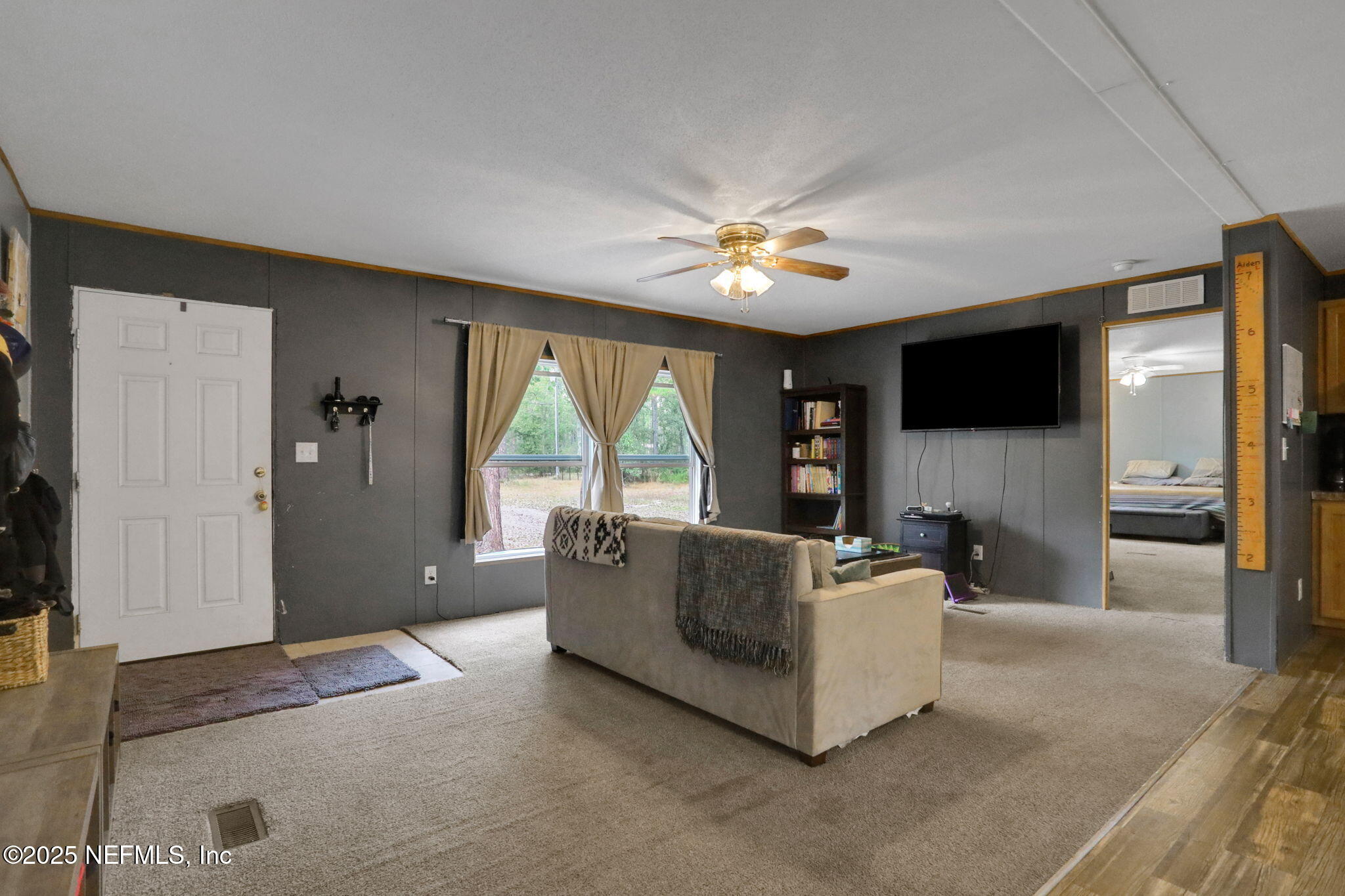 4527 Bondarenko Road Keystone Heights, FL 32656 - Photo 12 of 56 a living room with furniture and a flat screen tv
