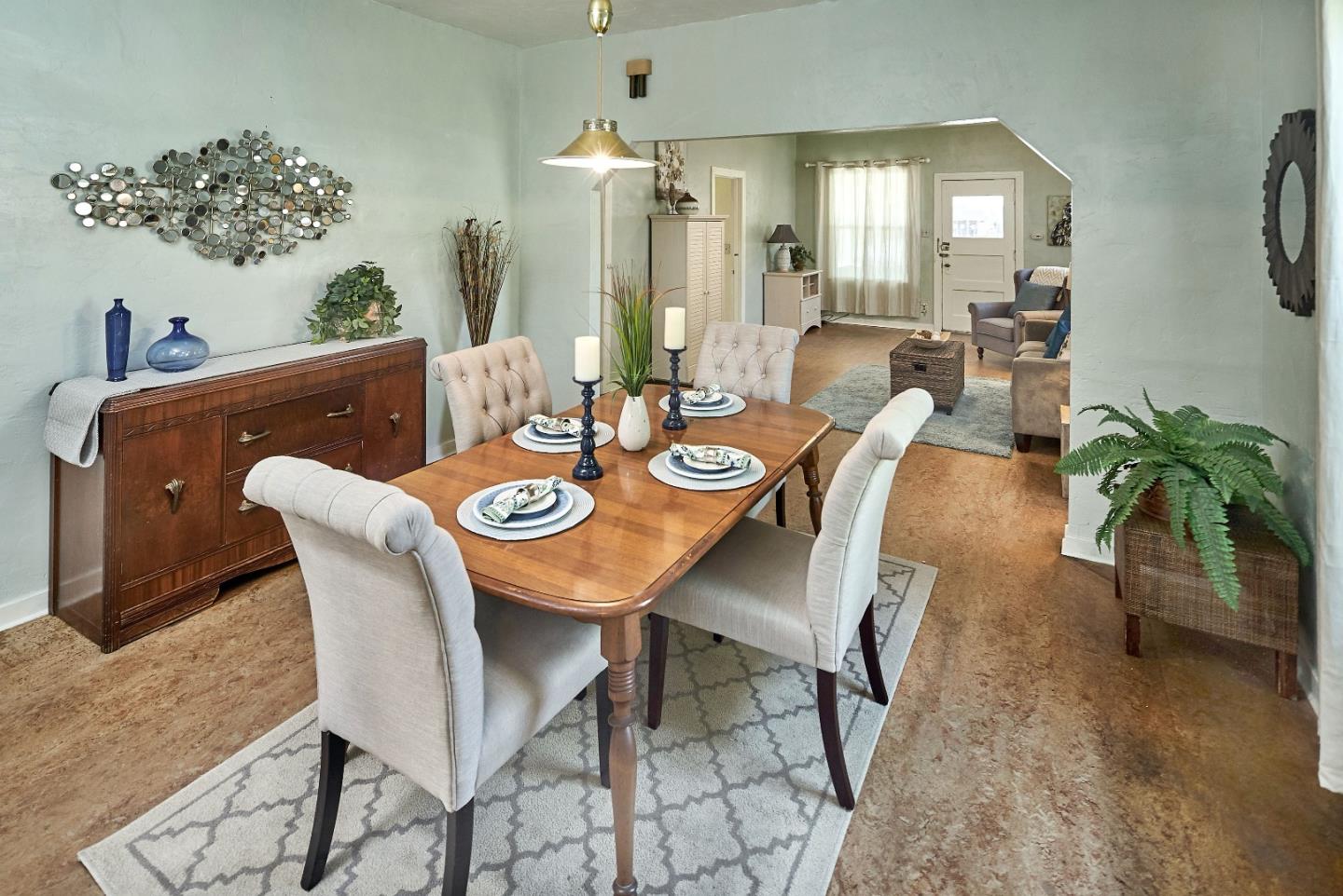 205 View Street Mountain View, CA 94041 - Photo 10 of 30 a view of a dining room with furniture and wooden floor