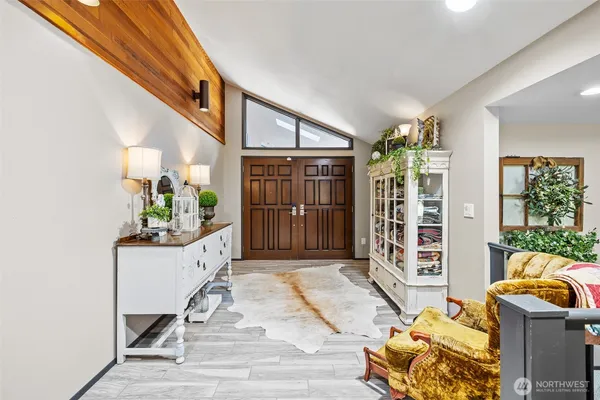 a living room with furniture