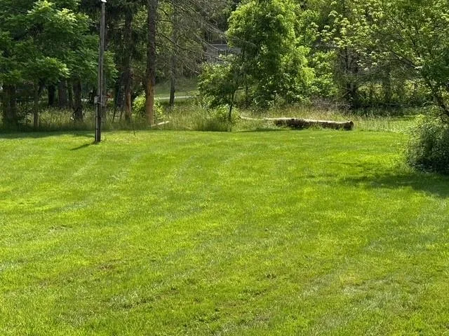 a view of a golf course with a lake