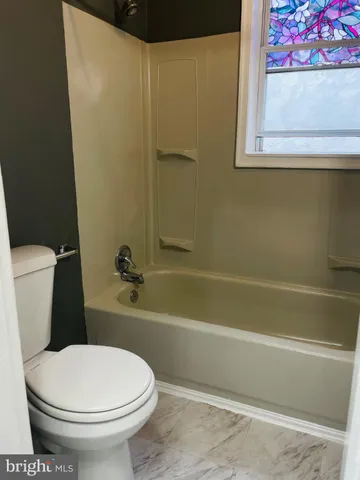 a bathroom with a toilet and a bathtub