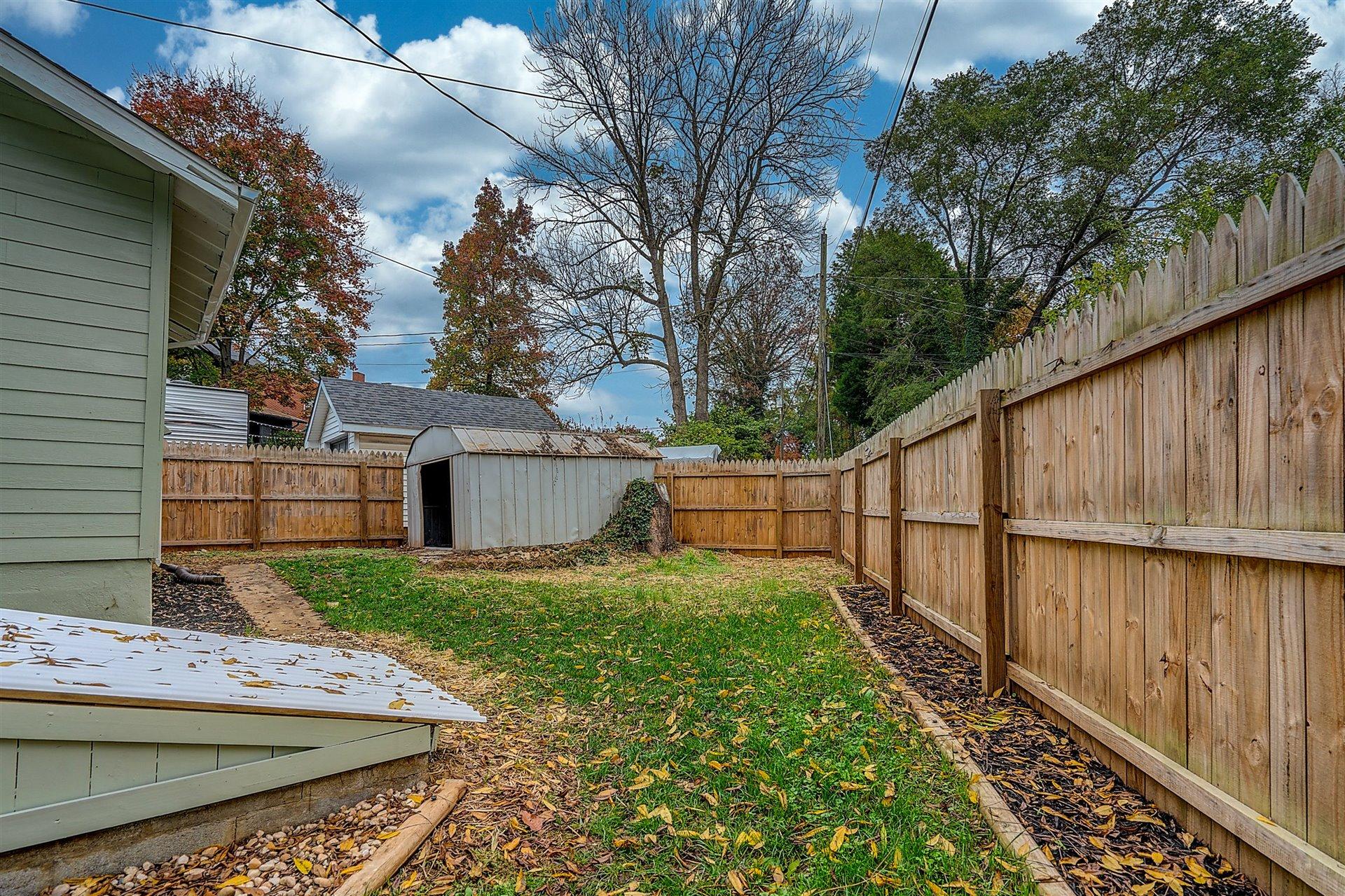 1930 Carter Road Southwest Roanoke, VA 24015 - Photo 31 of 35 spacious fenced yard with storage shed