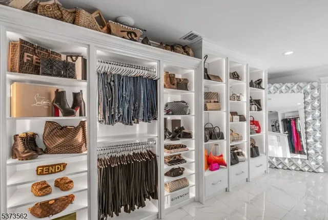 a view of room with shelves