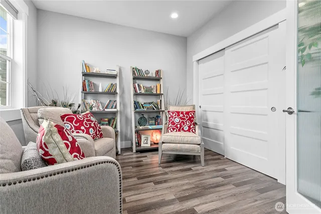 a living room with furniture and a couch