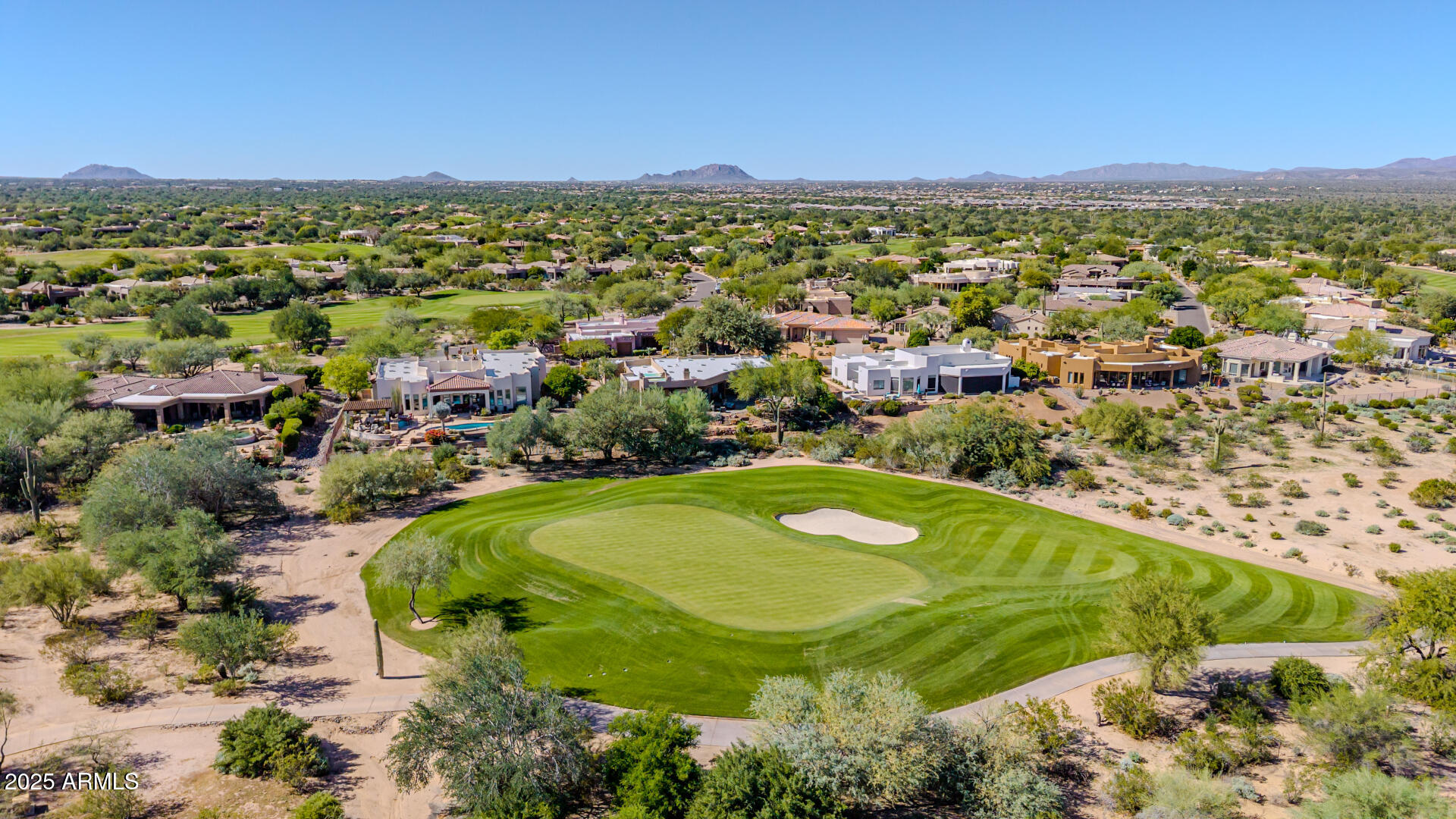 27609 Desierto Drive Rio Verde, AZ 85263 - Photo 76 of 86 an aerial view of residential houses with outdoor space and trees