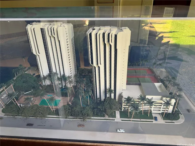 a view of swimming pool with a bench