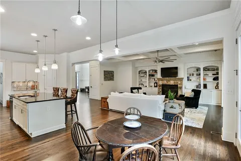 a view of a windows and chandelier in a room