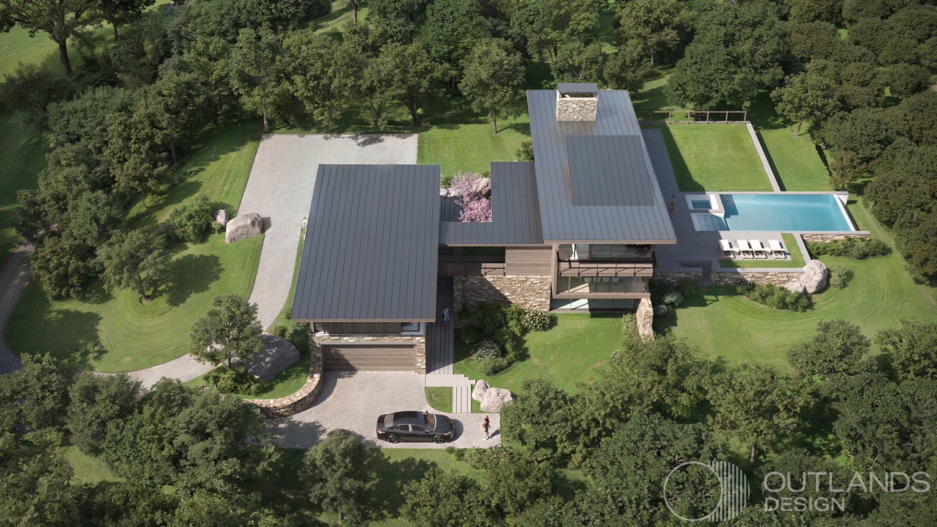 38 Fire Tower Road West Tisbury, MA 02568 - Photo 5 of 8 an aerial view of a house with outdoor space and lake view
