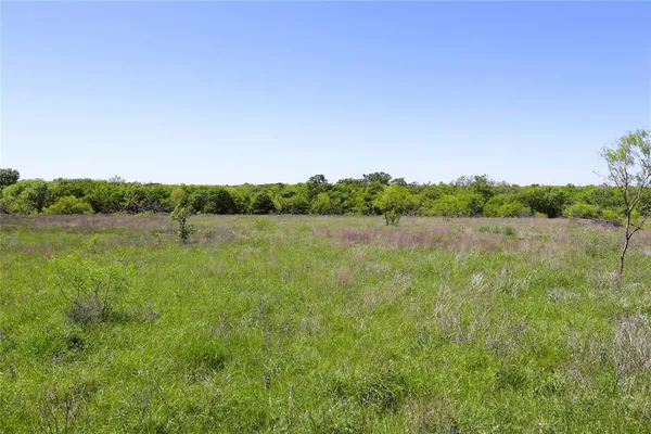 a view of a lake with a yard