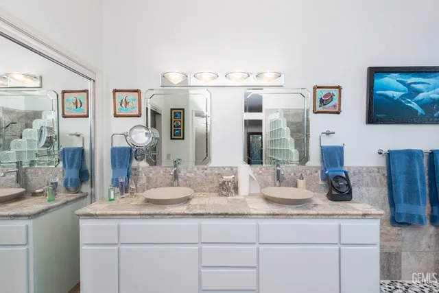 a bathroom with a shower