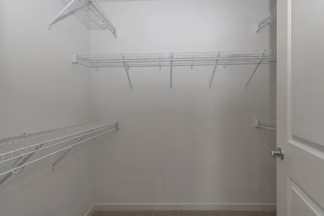 a view of small space with racks on the wall