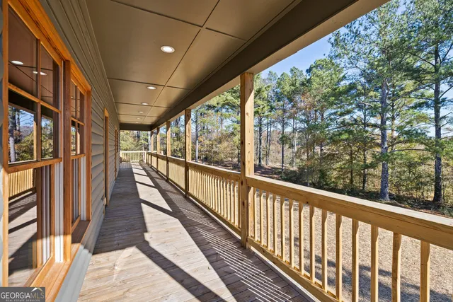 a view of a city from a balcony