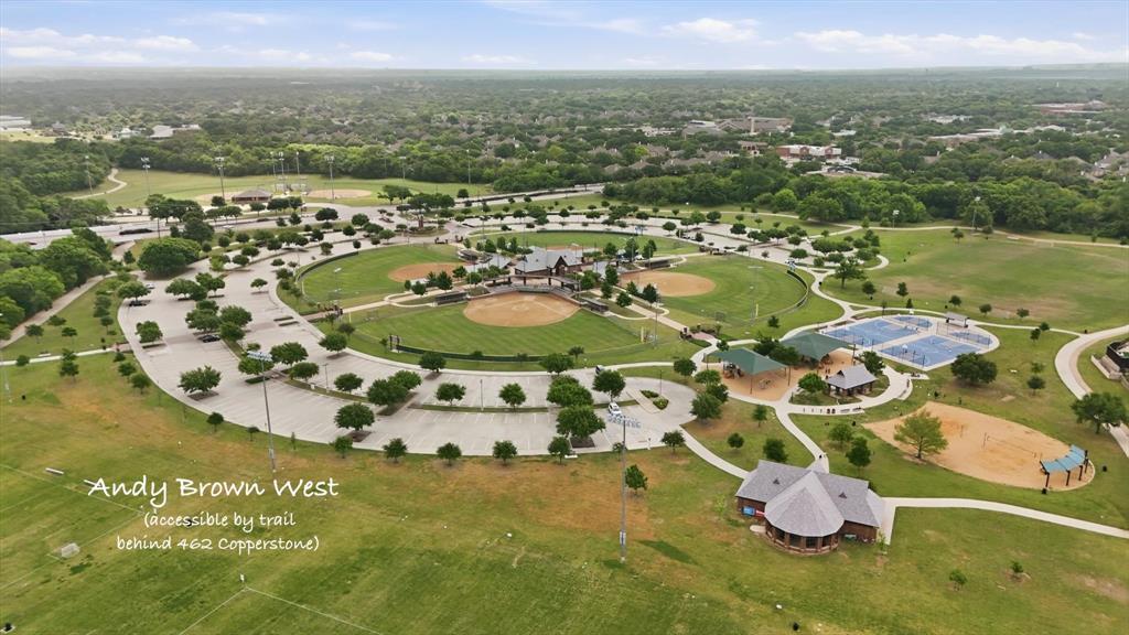 462 Copperstone Trail Coppell, TX 75019 - Photo 35 of 38 a view of a swimming pool with a lot of trees & houses