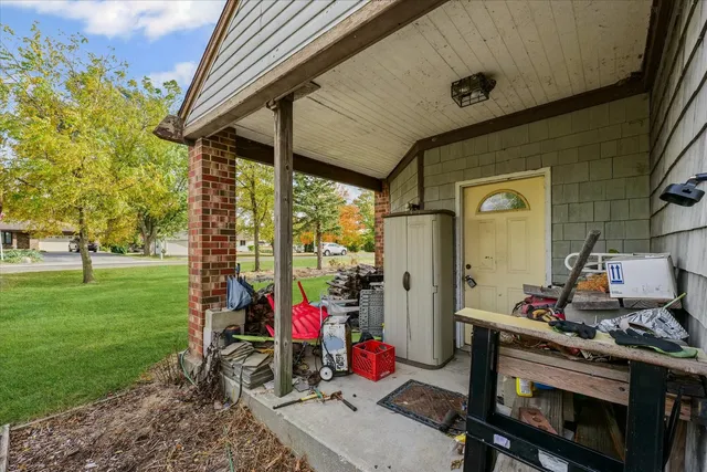 a view of a room with furniture and garden