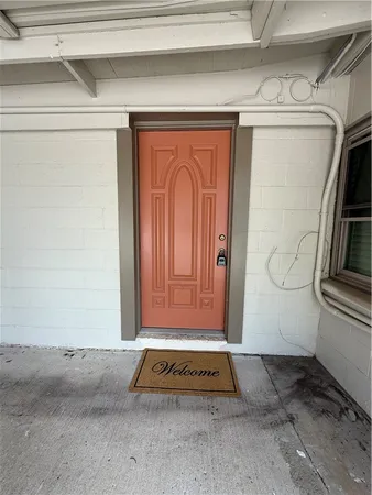 a view of front door of house