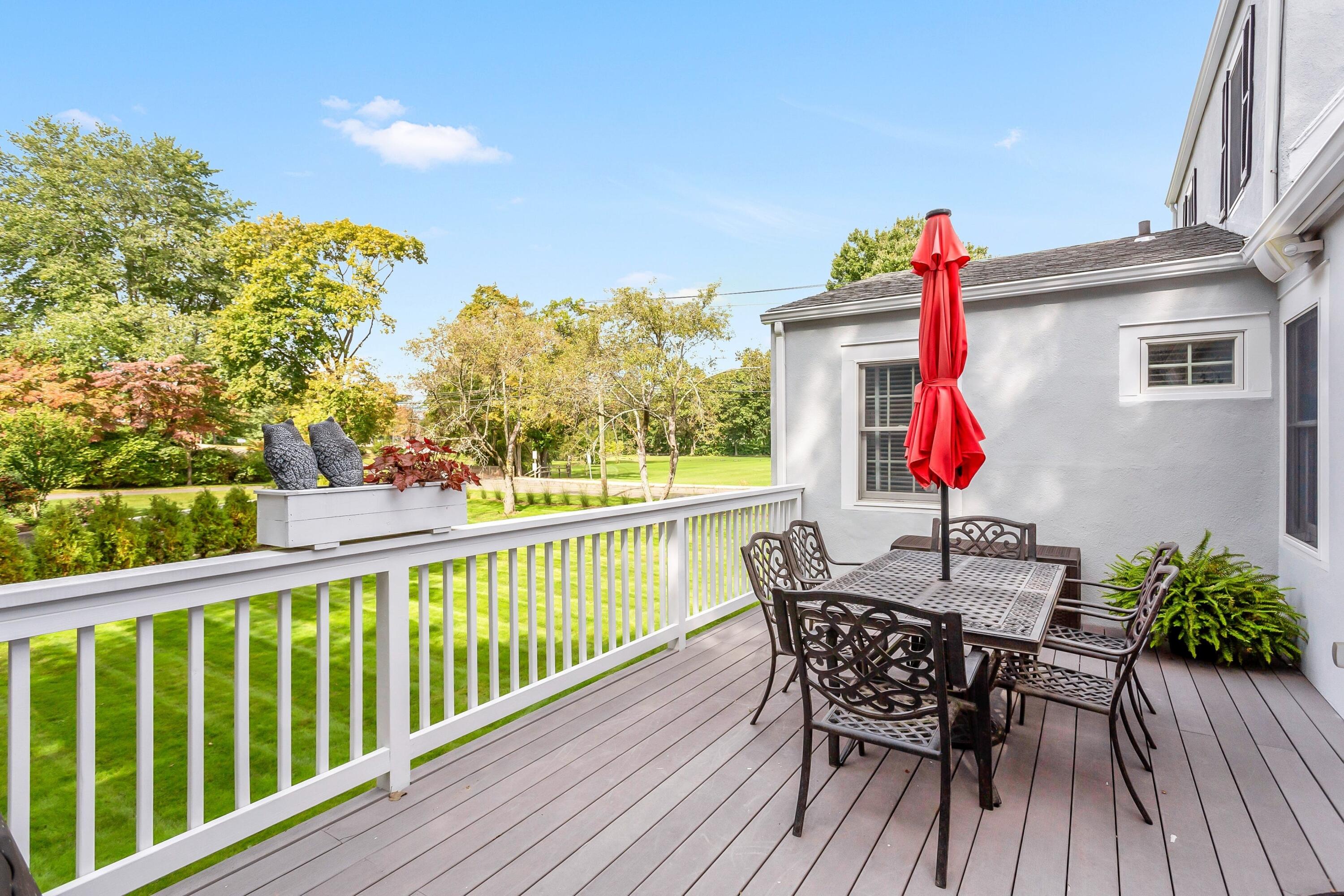 23 Renshaw Road Darien, CT 06820 - Photo 24 of 34 a view of a two chairs and table in the balcony