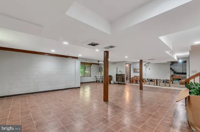 a view of a children room with gym equipment