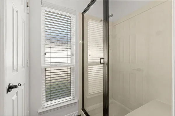 a view of a bathroom from a window