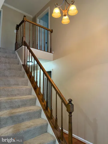 a view of staircase with wooden floor and staircase