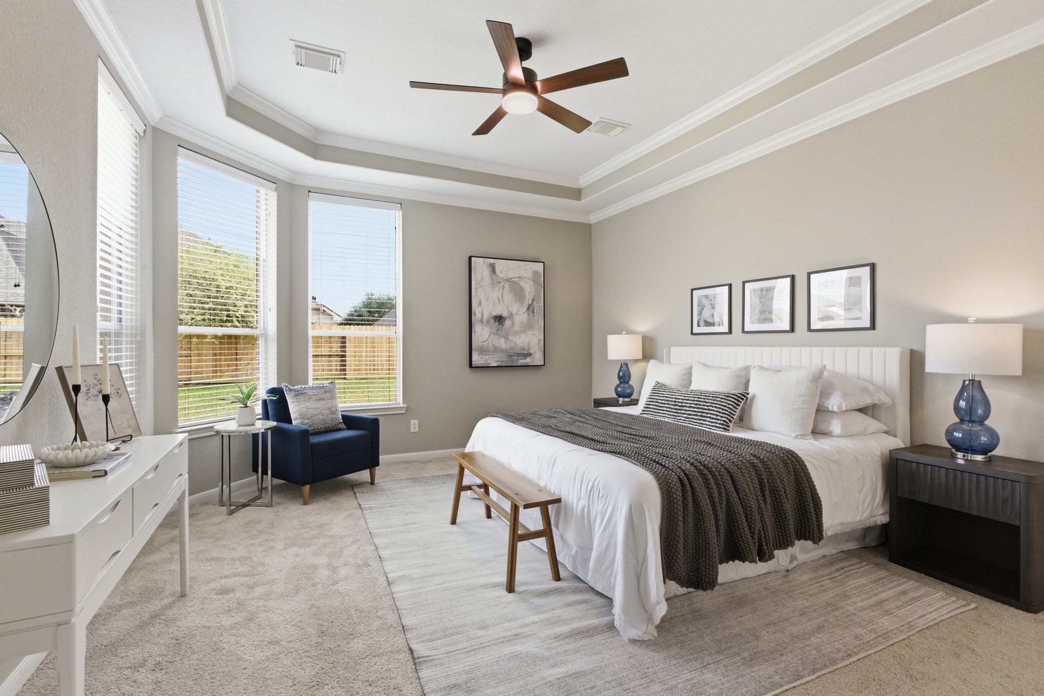 10918 Menaggio Court Richmond, TX 77406 - Photo 15 of 49 Primary bedroom with coffered ceiling