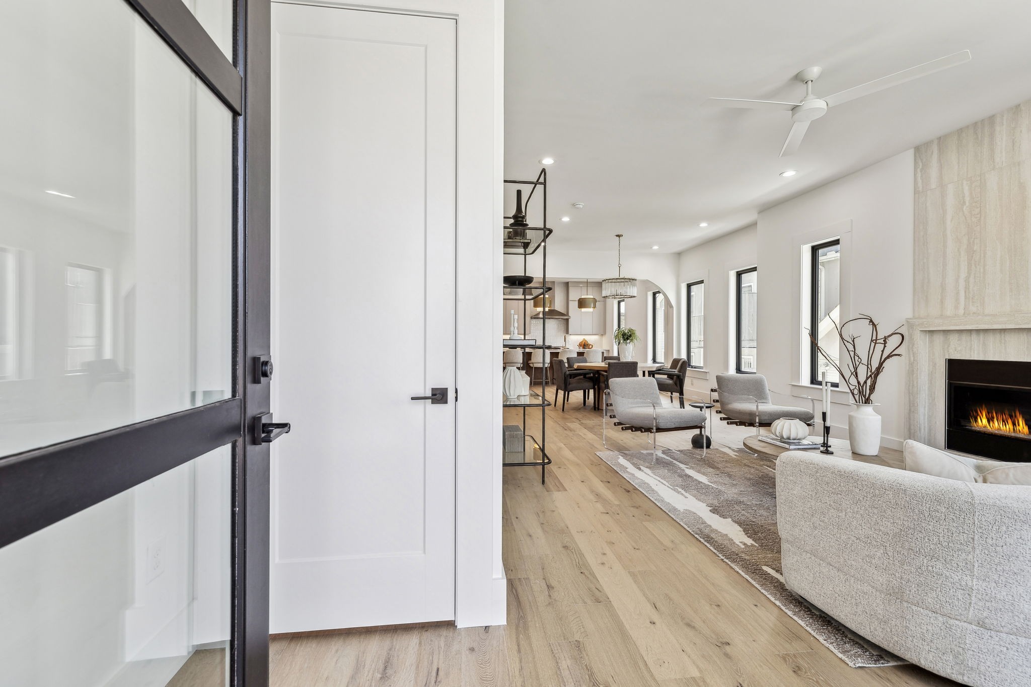3135 Parthenon Avenue, Unit A Nashville, TN 37203 - Photo 3 of 77 a living room with furniture and a fireplace