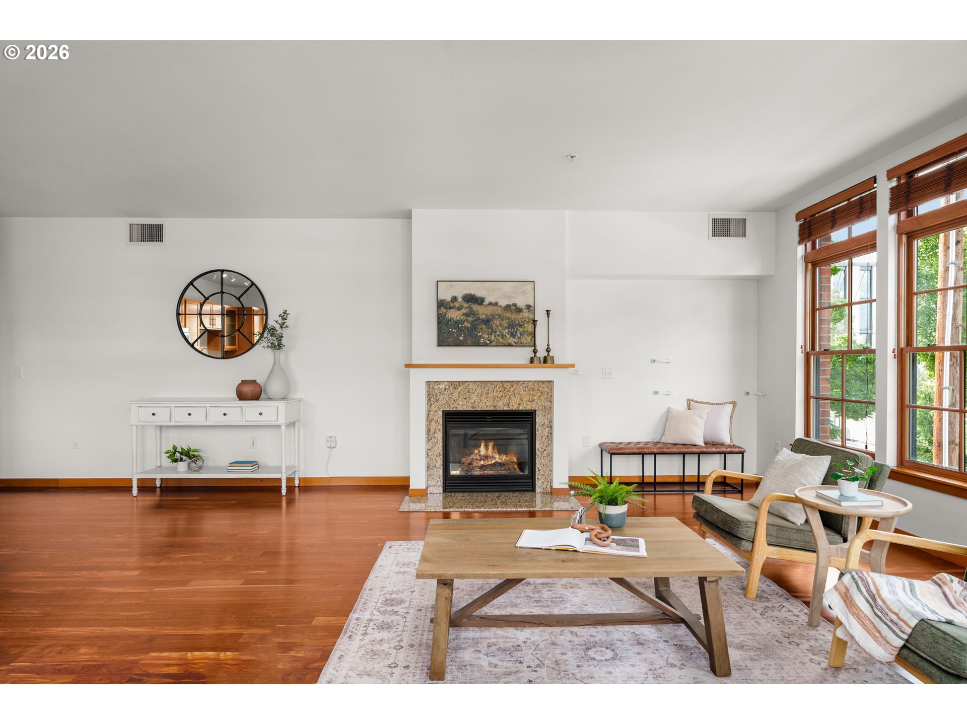 2350 Northwest Savier Street, Unit 224 Portland, OR 97210 - Photo 5 of 19 a living room with furniture and a fireplace