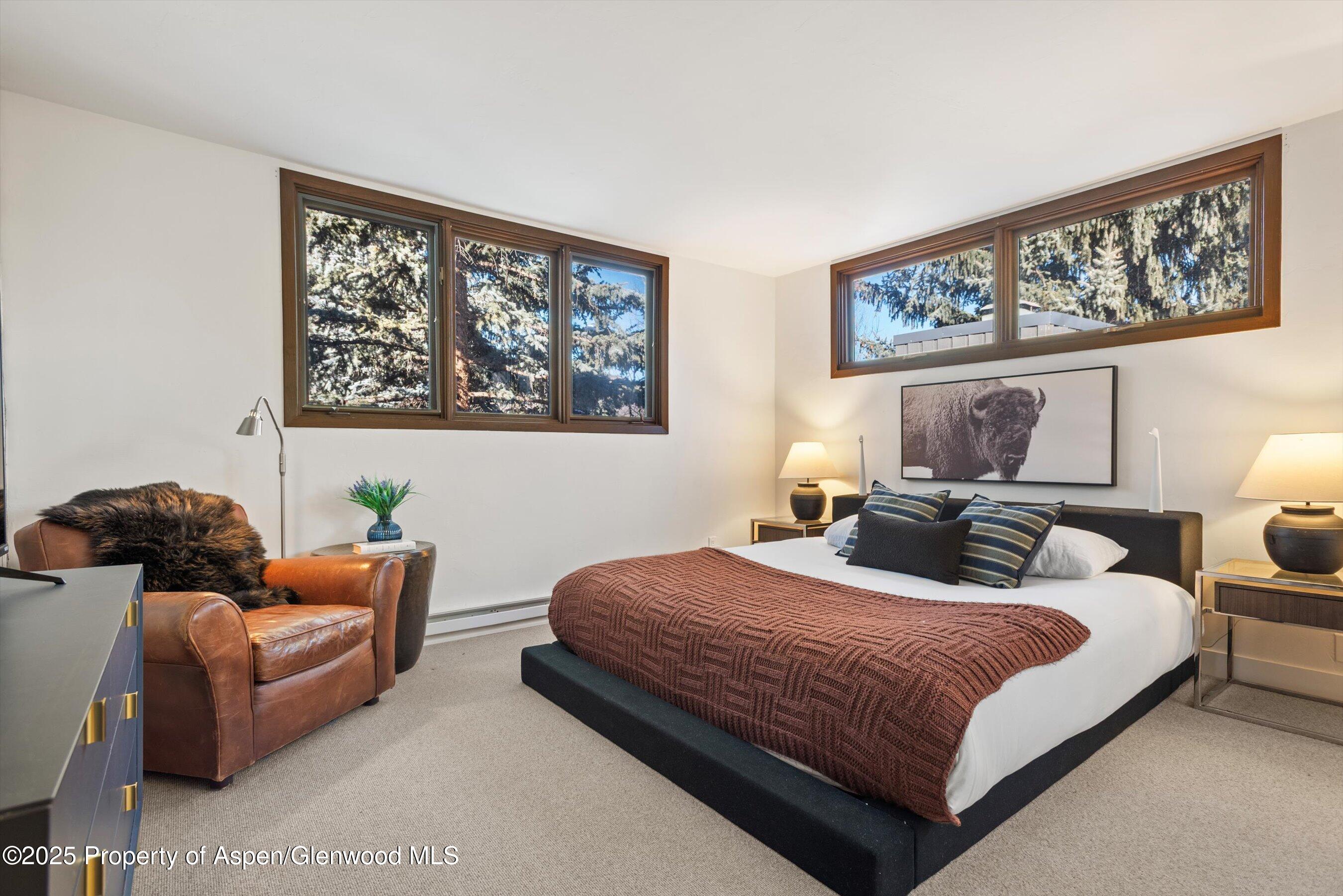 382 Meadow Ranch Road, Unit F4B Snowmass Village, CO 81615 - Photo 22 of 30 a bedroom with furniture and a large window
