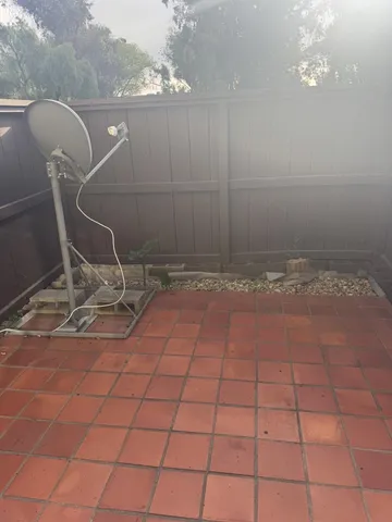 a view of a backyard with a sink