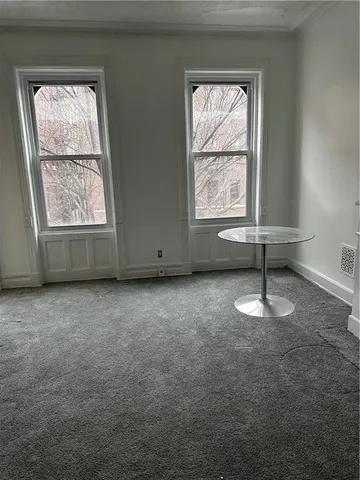 an empty room with a window