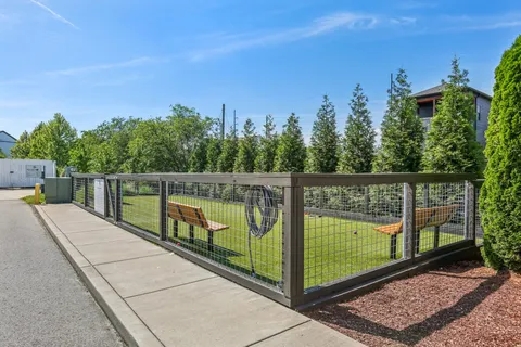 a backyard of a house with seating space