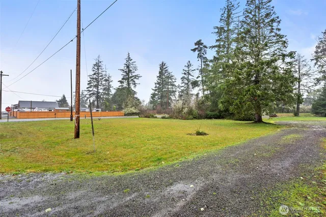 a view of a yard with a house