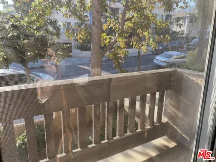 a view of wooden door