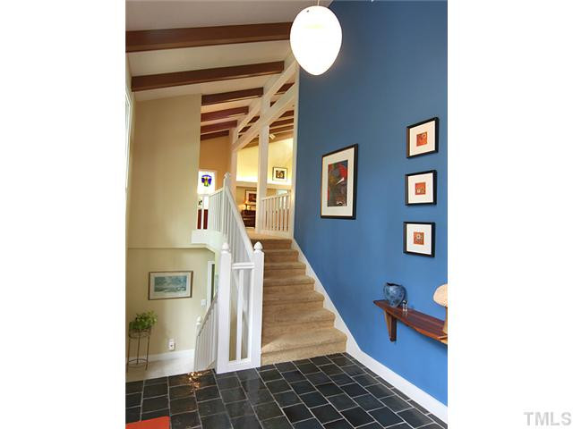 5407 Springfield Drive Raleigh, NC 27609 - Photo 2 of 24 Entry foyer; stairs to main level