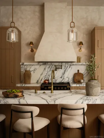 a kitchen with stainless steel appliances kitchen island granite countertop a refrigerator a stove and a sink with wooden floor