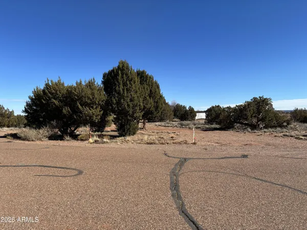 a view of a road with a building in the background