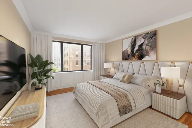 a bedroom with furniture and a window