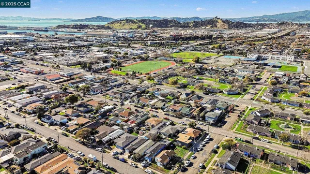 an aerial view of a city